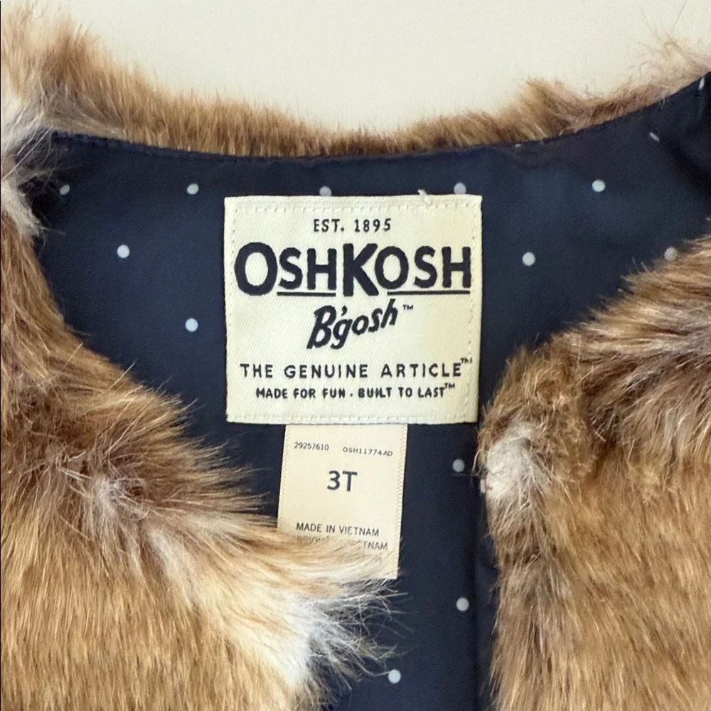 OshKosh B'gosh Brown Faux Fur Vest - Picture 2 of 7